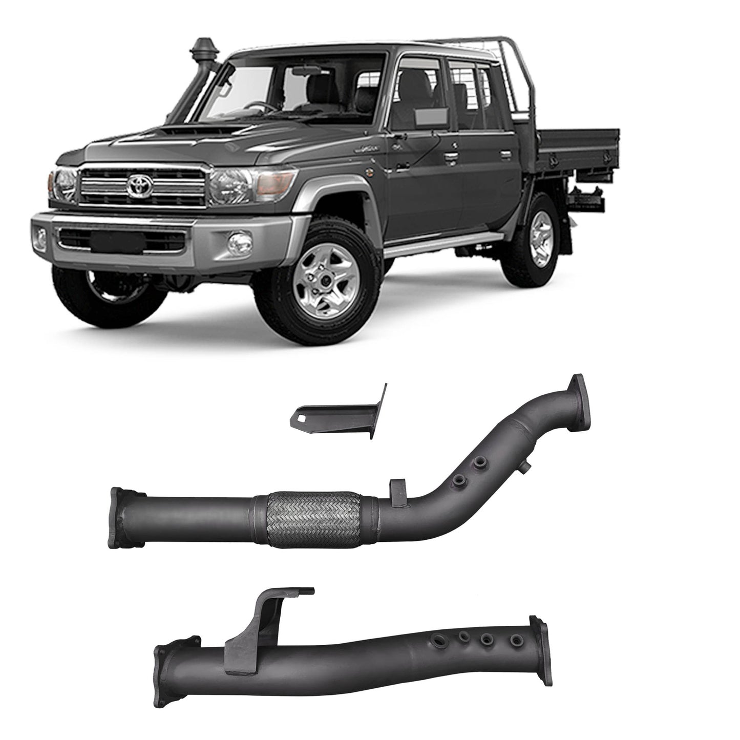 Extreme Duty 3" Exhaust DPF Adaptor Kit for the Toyota LandCruiser 76 Series Wagon, 79 Series Single & Dual Cab