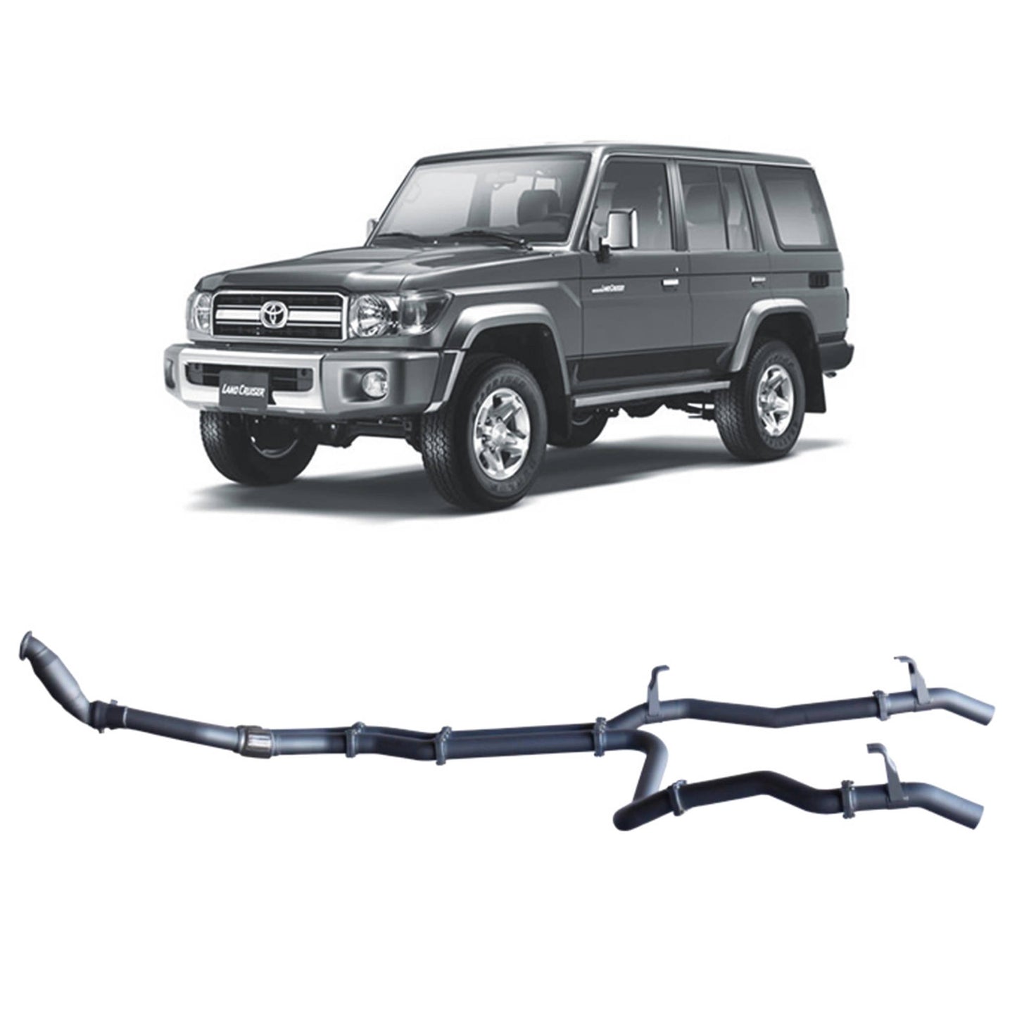 Extreme Duty 3" Twin Turbo Back Exhaust - 76 Series Wagon (03/2007 - 10/2016)