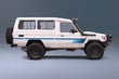 Broome body stripe kit - J78 Series Toyota Land Cruiser Troop Carrier blue gradient vehicle