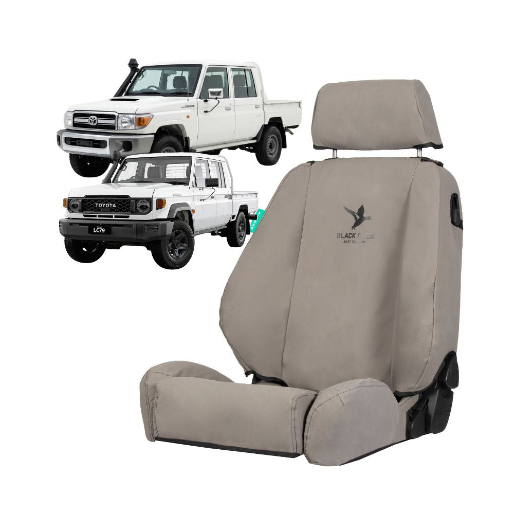 Black Duck Canvas Seat Covers for the Toyota LandCruiser 79 Series Dual Cab (09/2016 -)