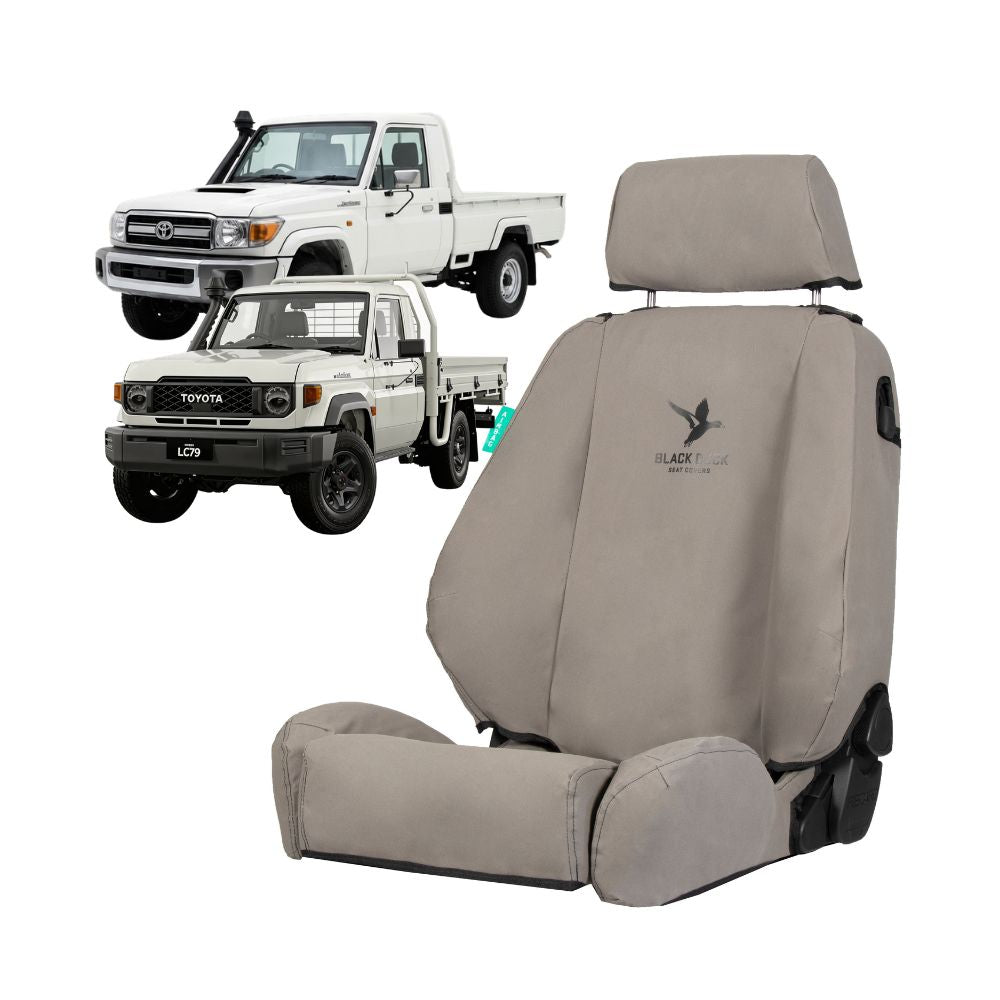 Black Duck Canvas Seat Covers for the Toyota LandCruiser 79 Series Single Cab (09/2016 -)