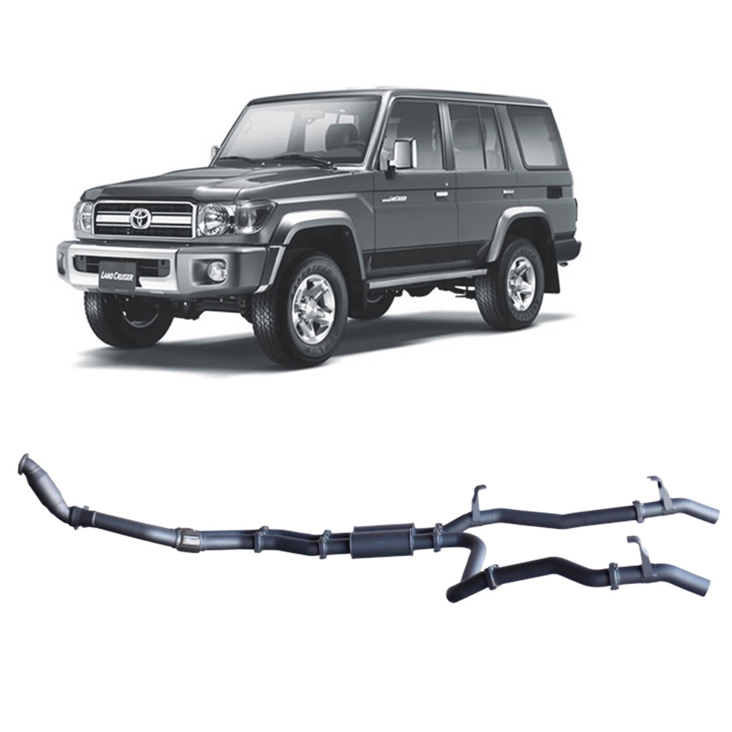Extreme Duty 3" Twin Turbo Back Exhaust - 76 Series Wagon (03/2007 - 10/2016)