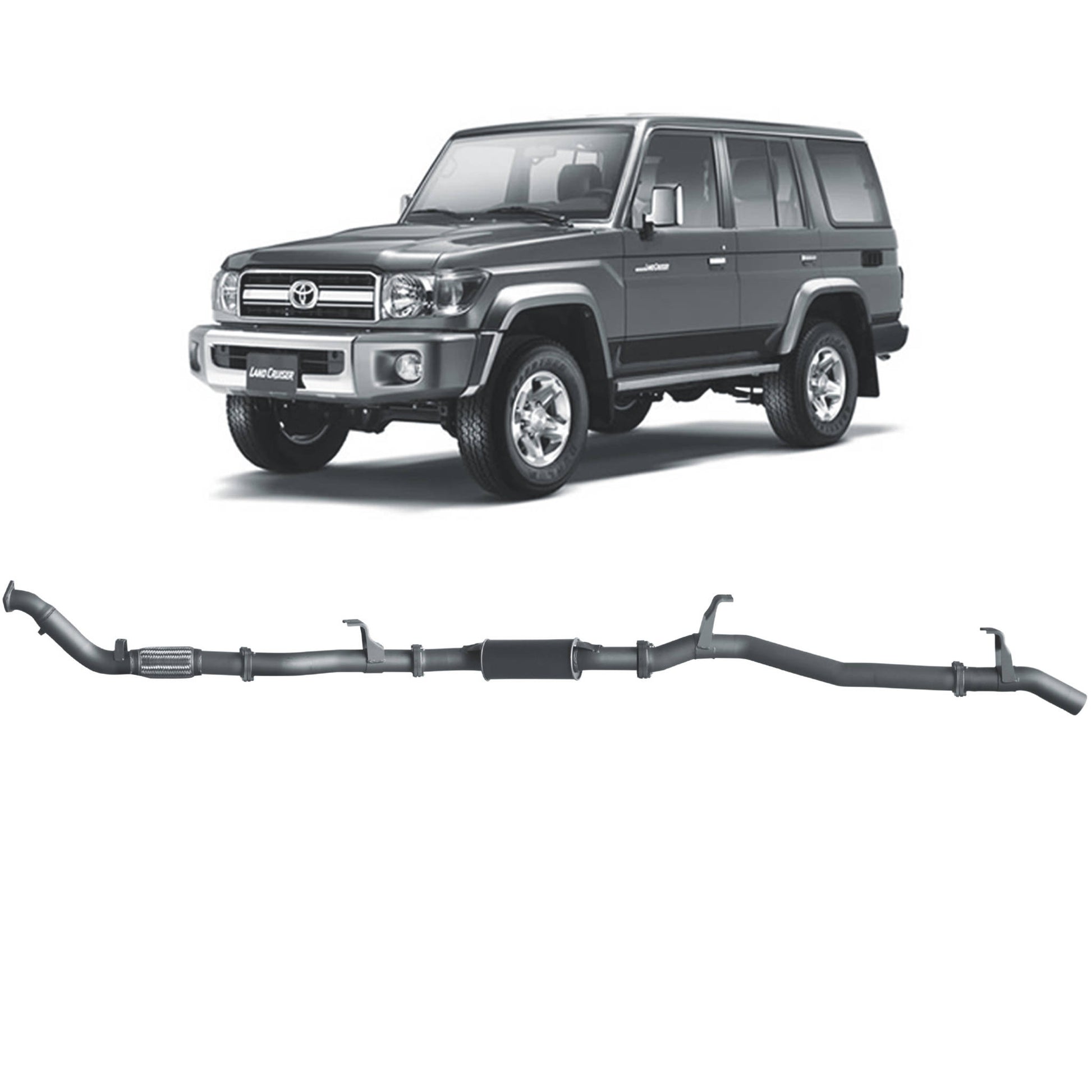 70 Series Land Cruiser Extreme Duty Exhaust - 76 Series Wagon (03/2007 - 10/2016)