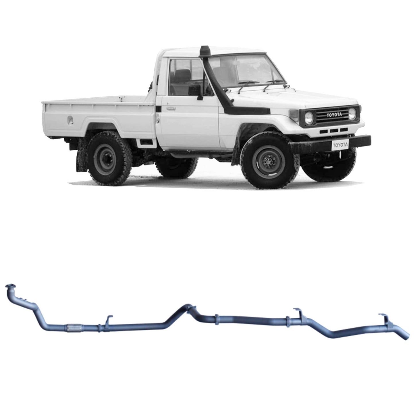 70 Series Land Cruiser Extreme Duty Exhaust - 78 Series (01/1990 - 01/2007), 75 Series (03/1990 - 11/1999)