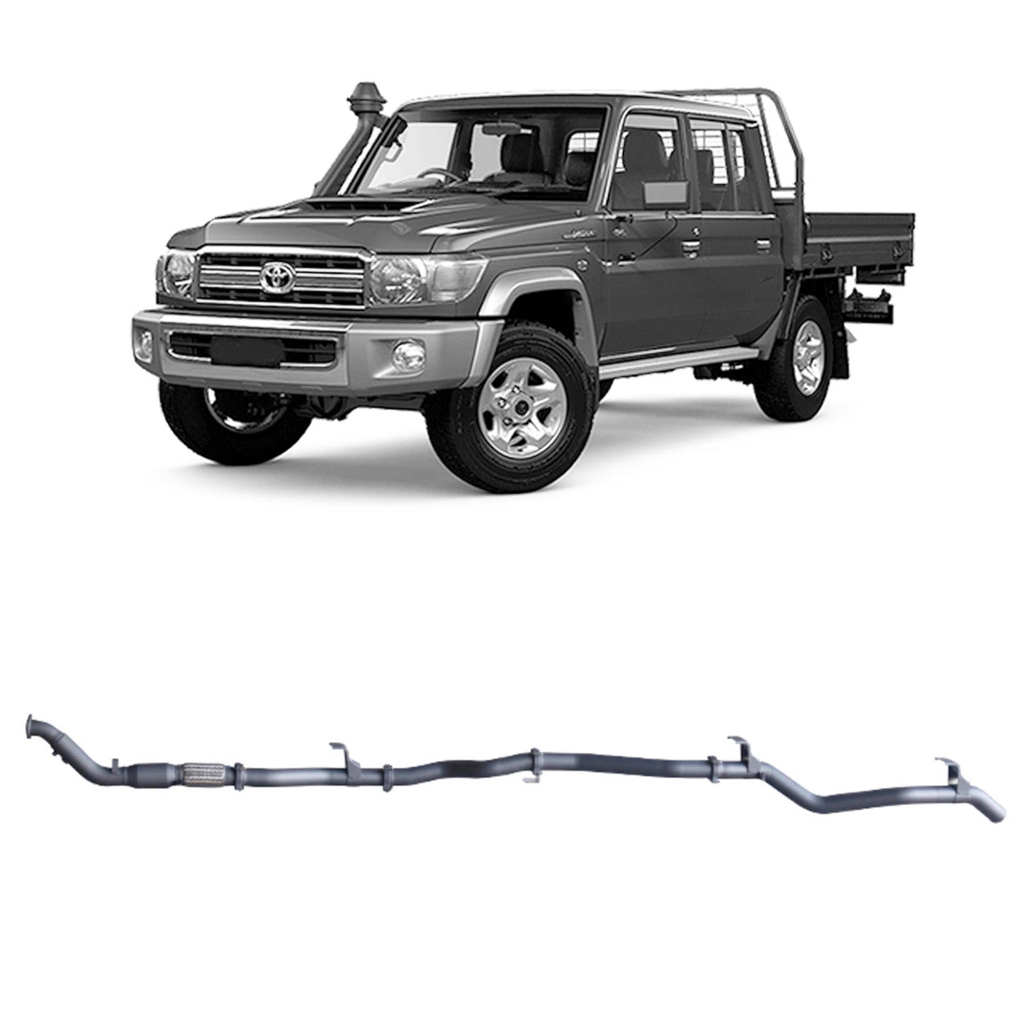 70 Series Land Cruiser Extreme Duty Exhaust - 79 Series Dual Cab (01/2012 - 10/2016)