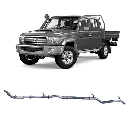 70 Series Land Cruiser Extreme Duty Exhaust - 79 Series Dual Cab with Auxiliary Fuel Tank (01/2012 - 10/2016)