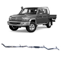 70 Series Land Cruiser Extreme Duty Exhaust - 79 Series Dual Cab with Auxiliary Fuel Tank (01/2012 - 10/2016)