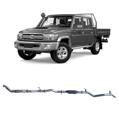 70 Series Land Cruiser Extreme Duty Exhaust - 79 Series Dual Cab with Auxiliary Fuel Tank (01/2012 - 10/2016)