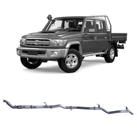 70 Series Land Cruiser Extreme Duty Exhaust - 79 Series Dual Cab with Auxiliary Fuel Tank (01/2012 - 10/2016)