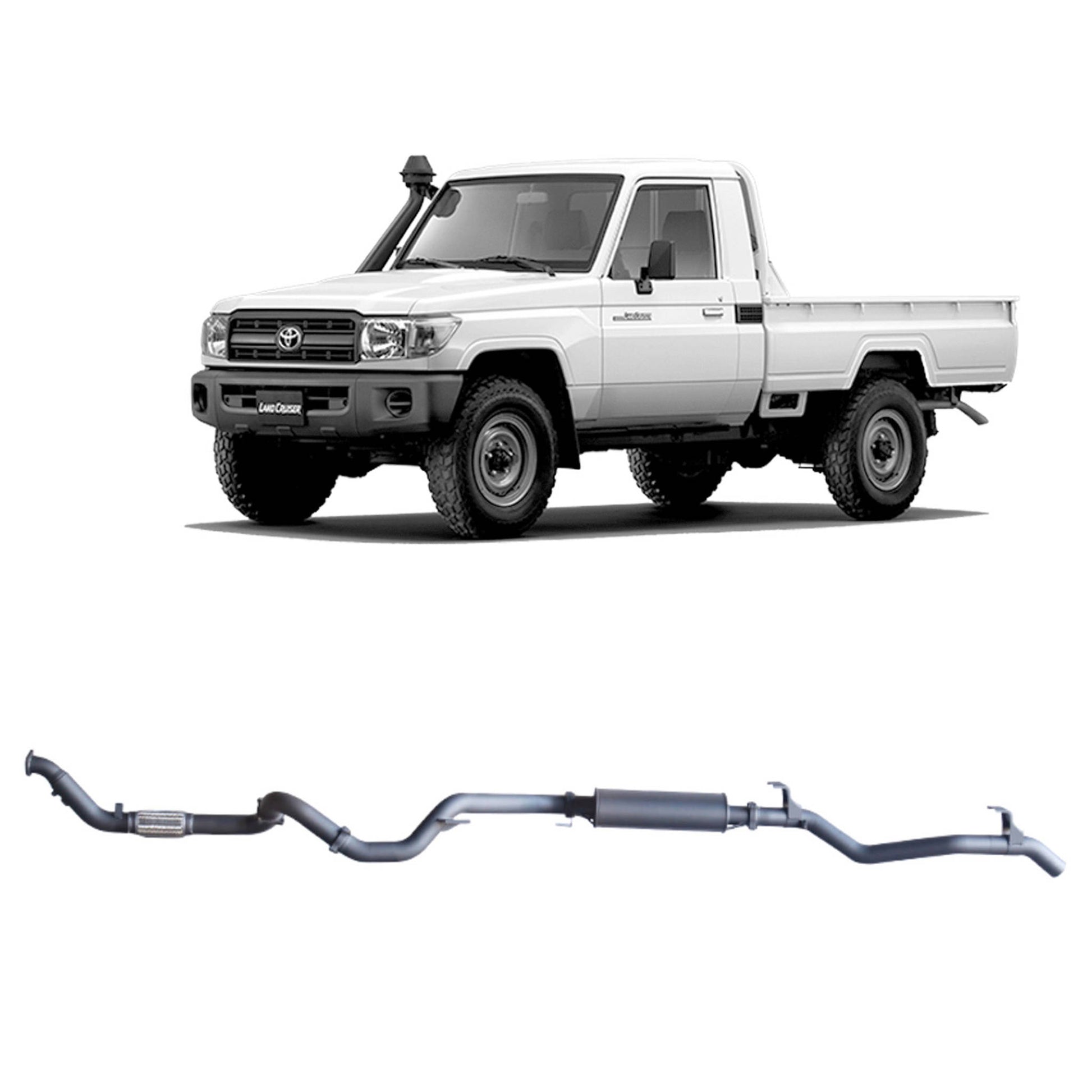 70 Series Land Cruiser Extreme Duty Exhaust - 79 Series Single Cab (03/2007 - 10/2016)