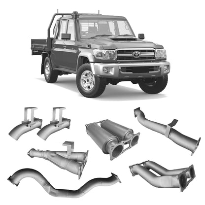 70 Series Land Cruiser Extreme Duty Twin 4 Exhaust - 79 Series