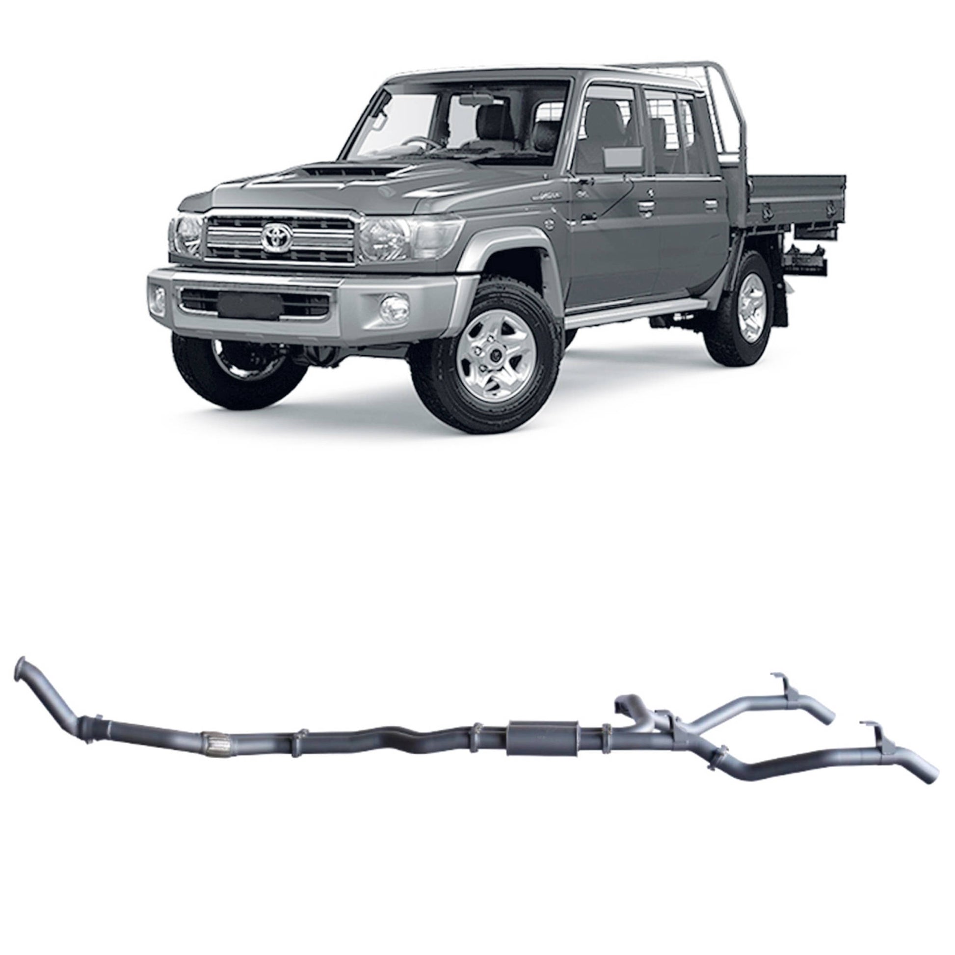 70 Series Land Cruiser Extreme Duty Twin Exhaust - 79 Series Dual Cab (10/2012 - 10/2016)