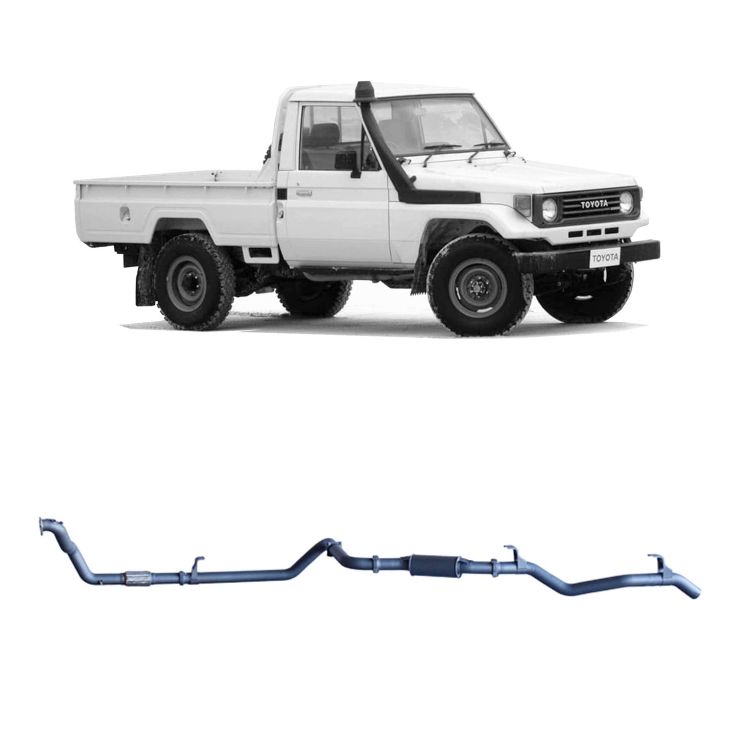 70 Series Land Cruiser Redback Extreme Duty Exhaust for Toyota Landcruiser 78 Series (01/1990 - 01/2007), Toyota Landcruiser 75 Series (03/1990 - 11/1999)