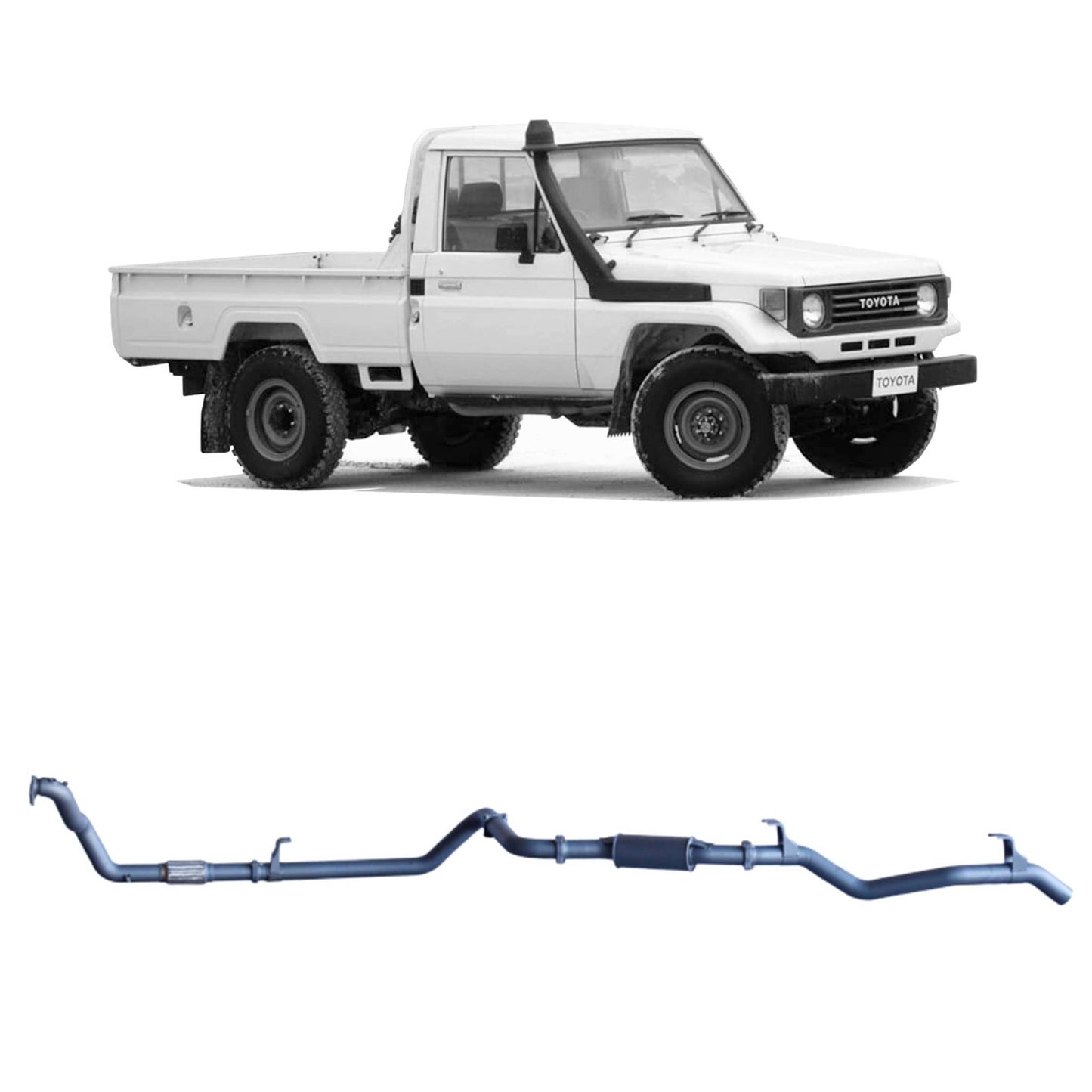 70 Series Land Cruiser Redback Extreme Duty Exhaust for Toyota Landcruiser 78 Series (01/1990 - 01/2007), Toyota Landcruiser 75 Series (03/1990 - 11/1999)