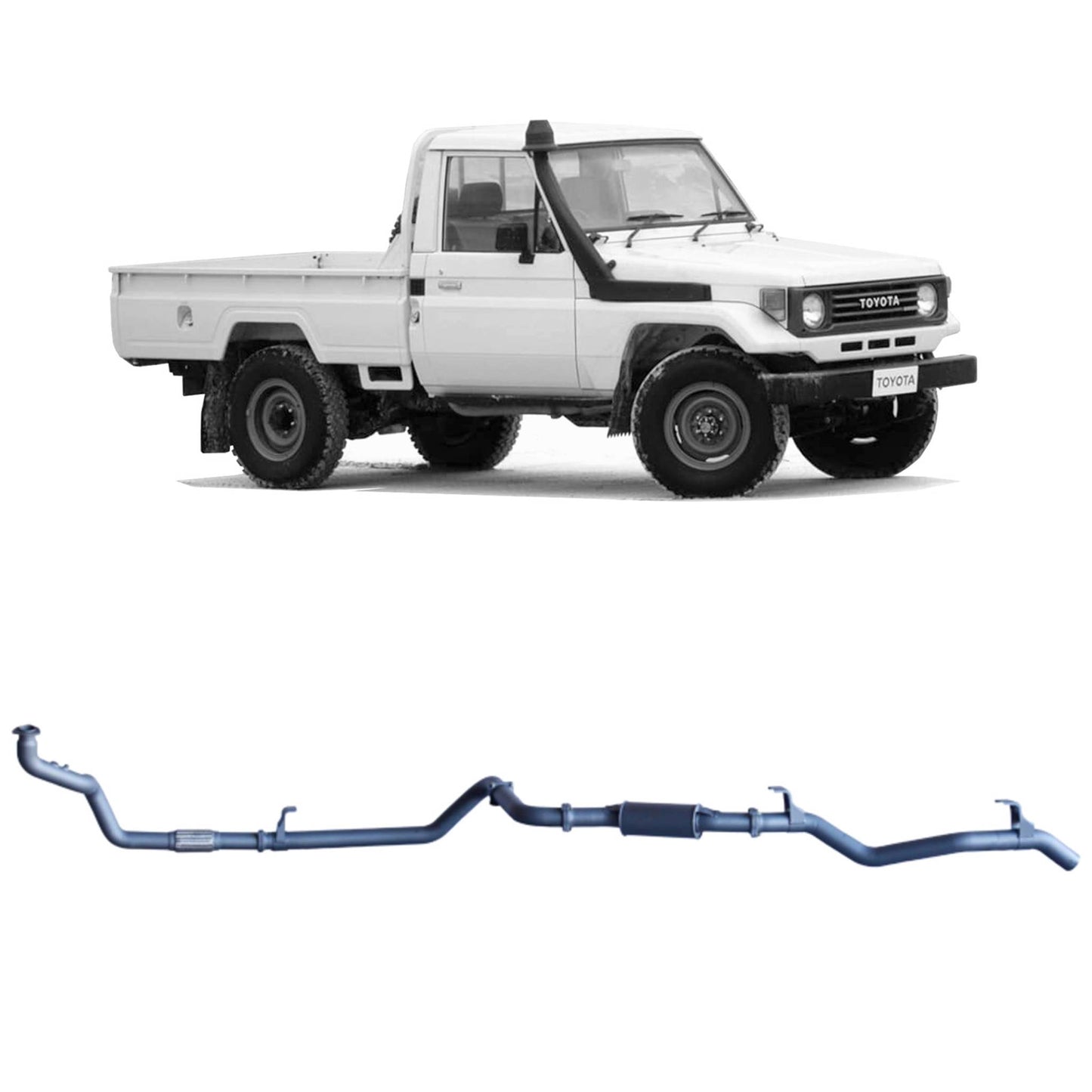 70 Series Land Cruiser Redback Extreme Duty Exhaust for Toyota Landcruiser 78 Series (01/1990 - 01/2007), Toyota Landcruiser 75 Series (03/1990 - 11/1999)