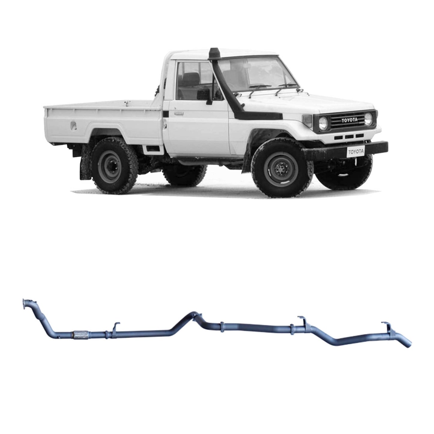 70 Series Land Cruiser Redback Extreme Duty Exhaust for Toyota Landcruiser 78 Series (01/1990 - 01/2007), Toyota Landcruiser 75 Series (03/1990 - 11/1999)