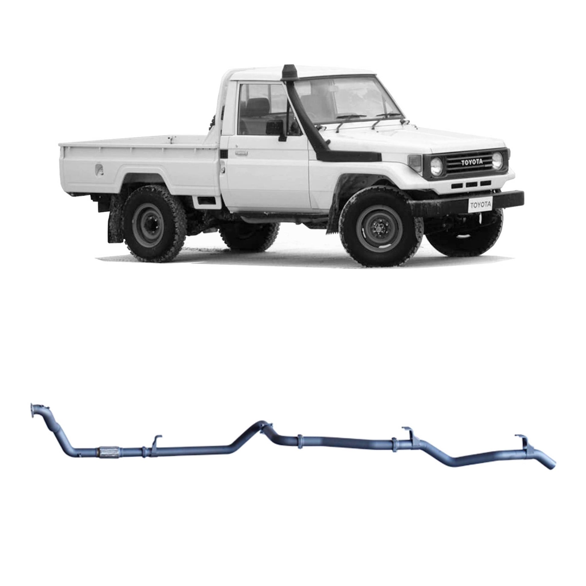 70 Series Land Cruiser Redback Extreme Duty Exhaust for Toyota Landcruiser 78 Series (01/1990 - 01/2007), Toyota Landcruiser 75 Series (03/1990 - 11/1999)