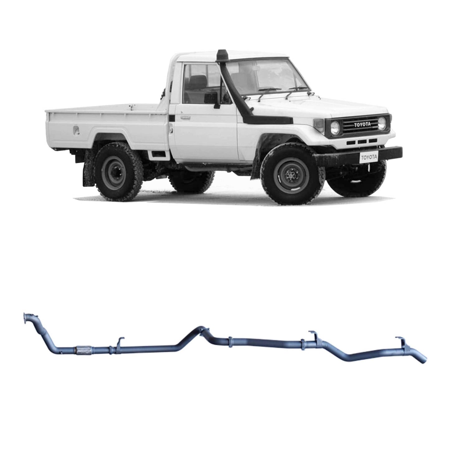 70 Series Land Cruiser Redback Extreme Duty Exhaust for Toyota Landcruiser 78 Series (01/1990 - 01/2007), Toyota Landcruiser 75 Series (03/1990 - 11/1999)