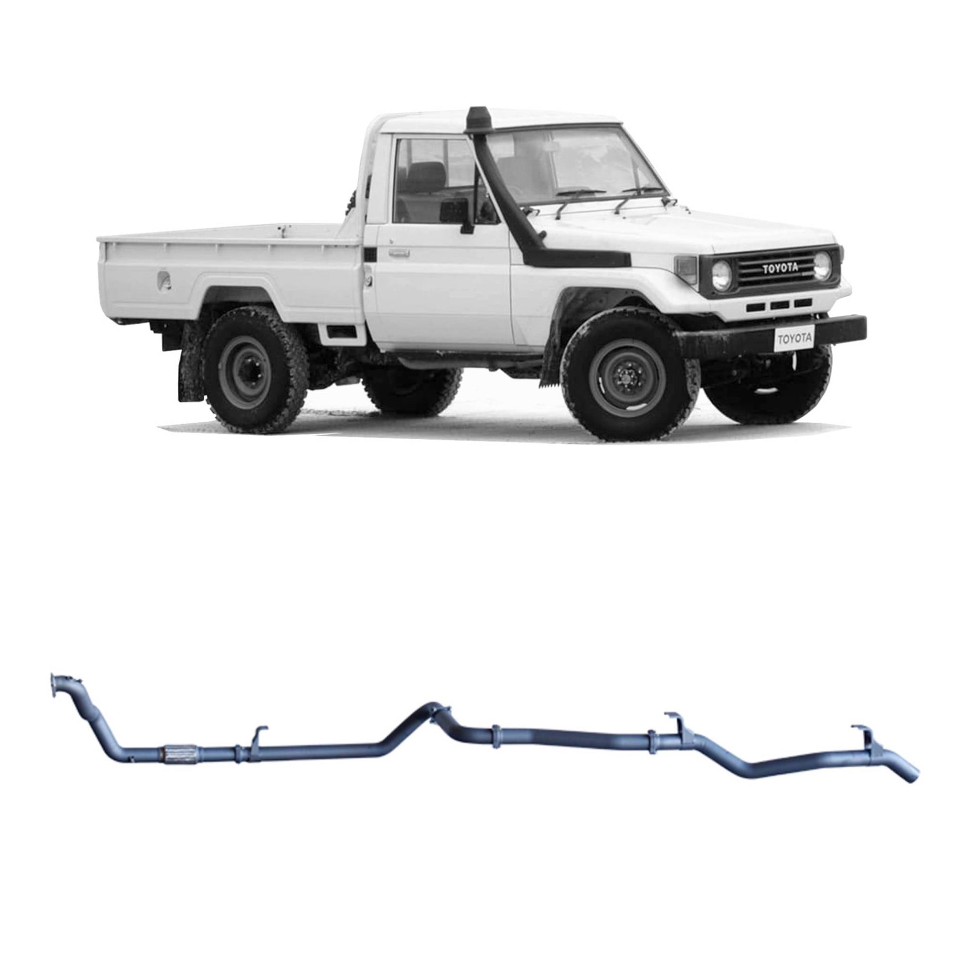 70 Series Land Cruiser Redback Extreme Duty Exhaust for Toyota Landcruiser 78 Series (01/1990 - 01/2007), Toyota Landcruiser 75 Series (03/1990 - 11/1999)