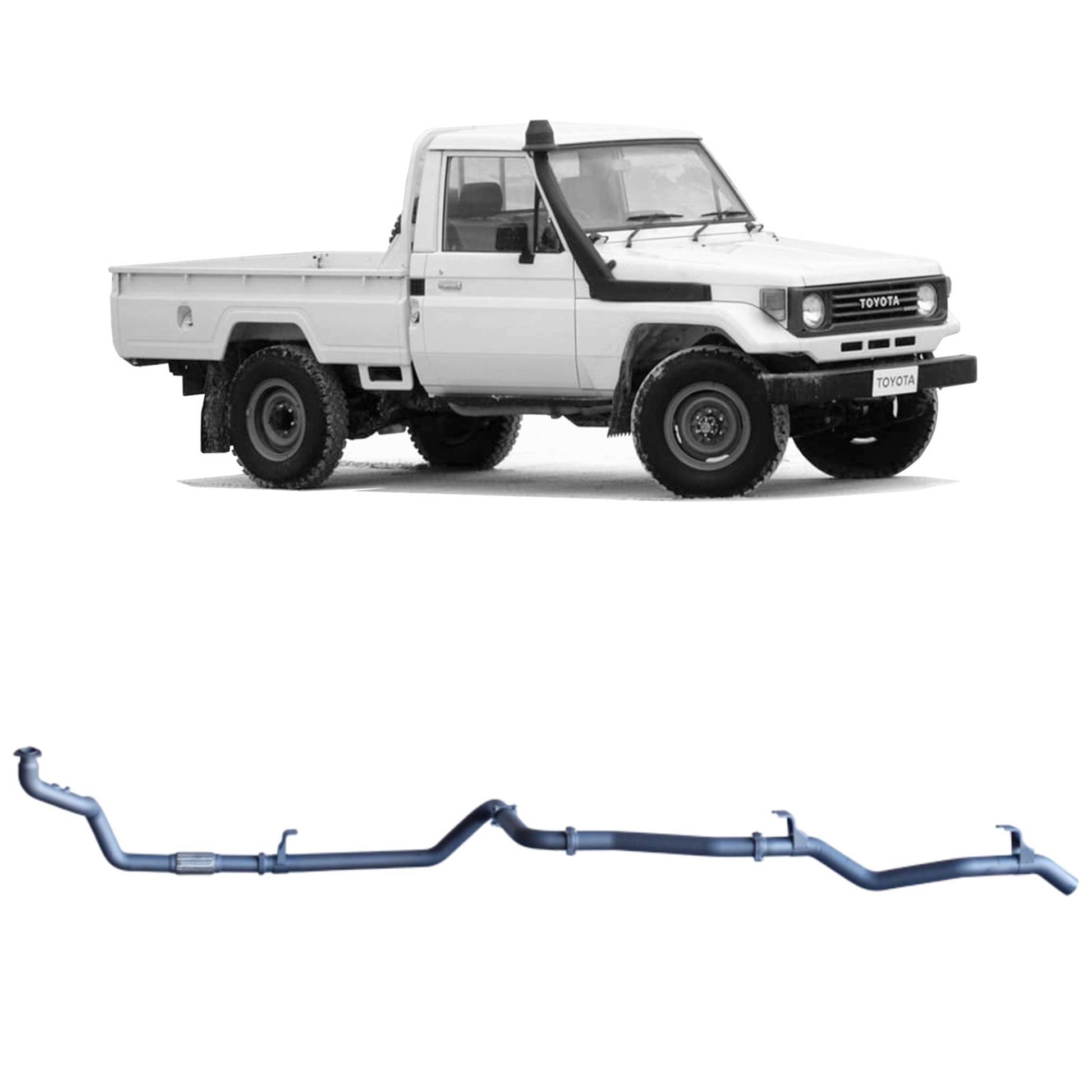 70 Series Land Cruiser Redback Extreme Duty Exhaust for Toyota Landcruiser 78 Series (01/1990 - 01/2007), Toyota Landcruiser 75 Series (03/1990 - 11/1999)