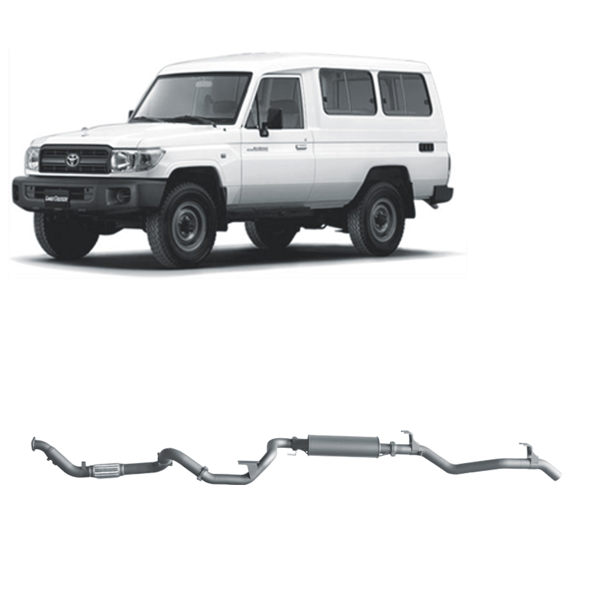 Toyota Land Cruiser Redback Extreme Duty Exhaust for Toyota Landcruiser 78 Series 4.2L TD (01/2001 - 01/2007)
