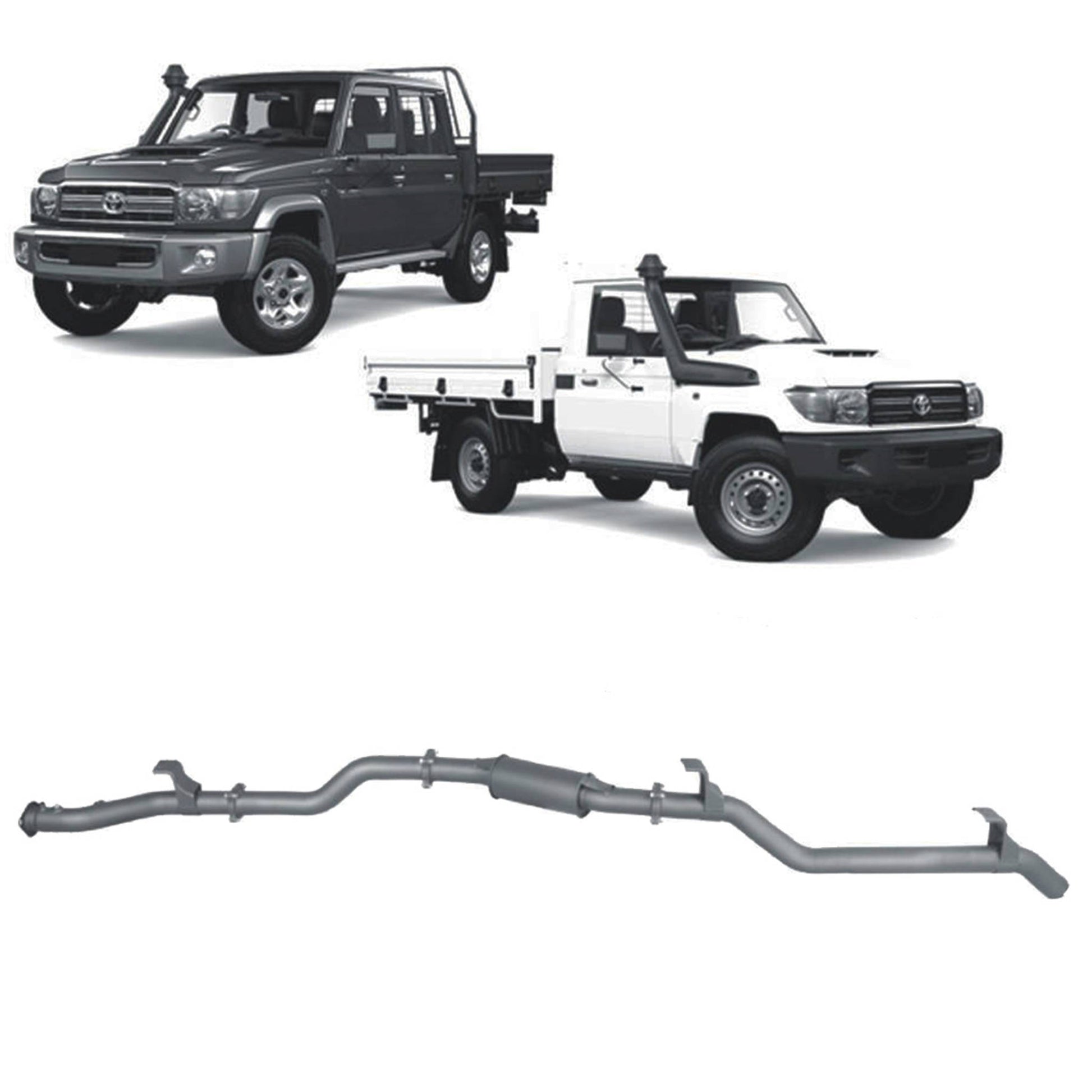 Toyota Land Cruiser Redback Extreme Duty Exhaust for Toyota Landcruiser 79 Series with Auxiliary Fuel Tank (11/2016 onwards)