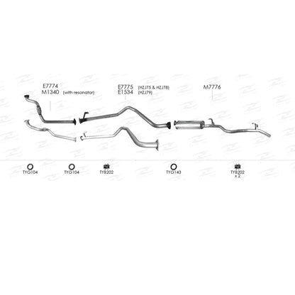 Redback Standard Replacement Engine Pipe for Toyota Landcruiser 75 78 79 Series 1HZ 4.2L (03/1990 - 01/2007)