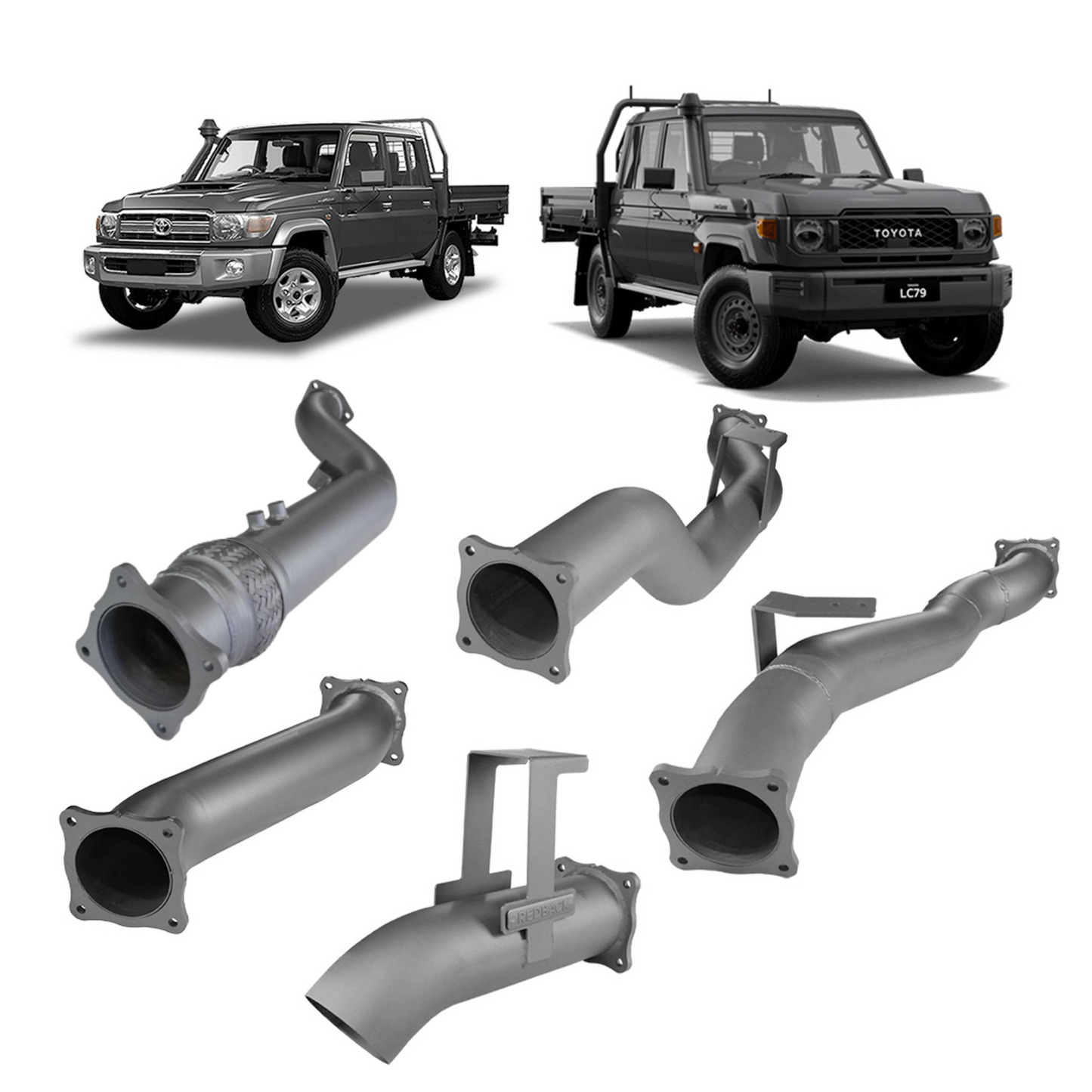 Extreme Duty 4" Turbo Back Exhaust - 79 Series Single & Dual Cab (11/2016 - On)