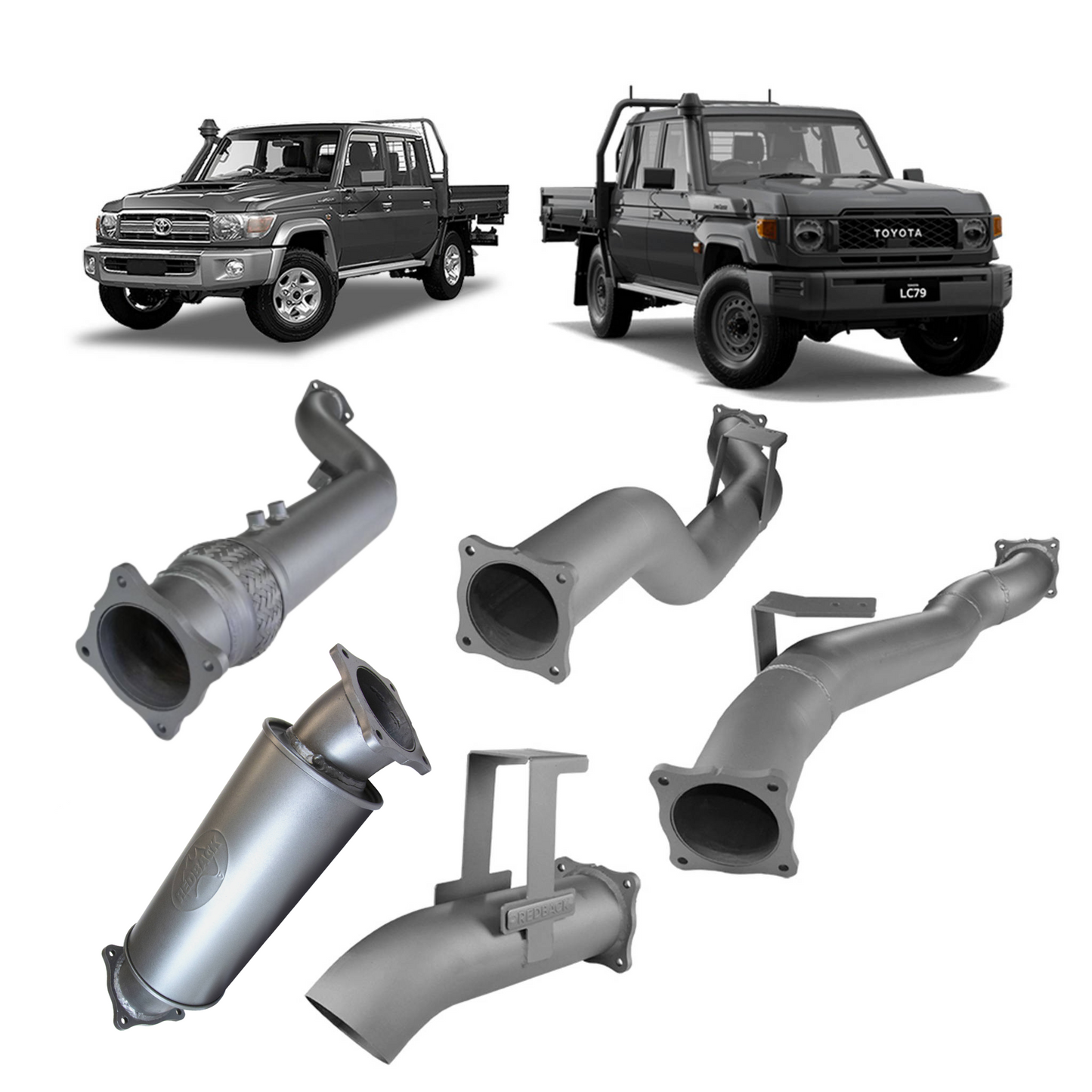 Extreme Duty 4" Turbo Back Exhaust - 79 Series Single & Dual Cab (11/2016 - On)