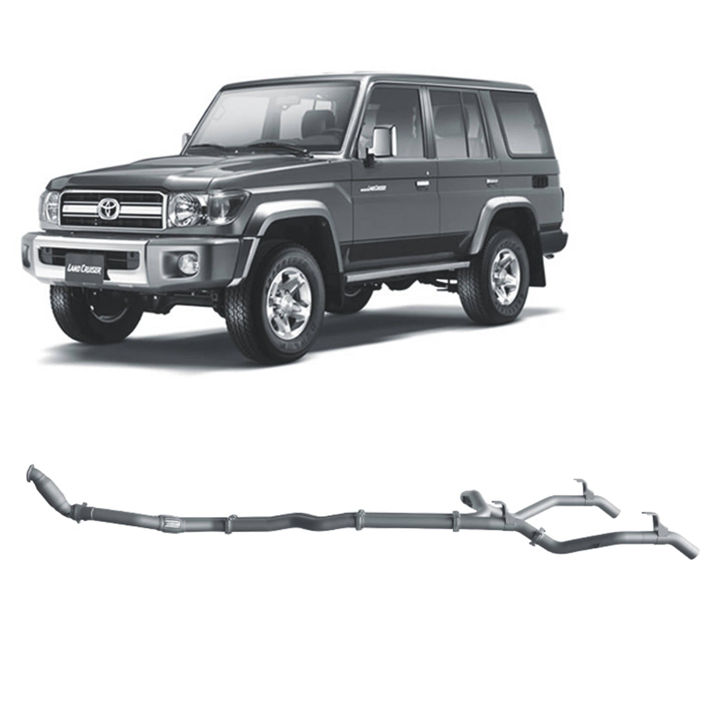 Extreme Duty 3" Twin Turbo Back Exhaust - 76 Series Wagon (03/2007 - 10/2016)