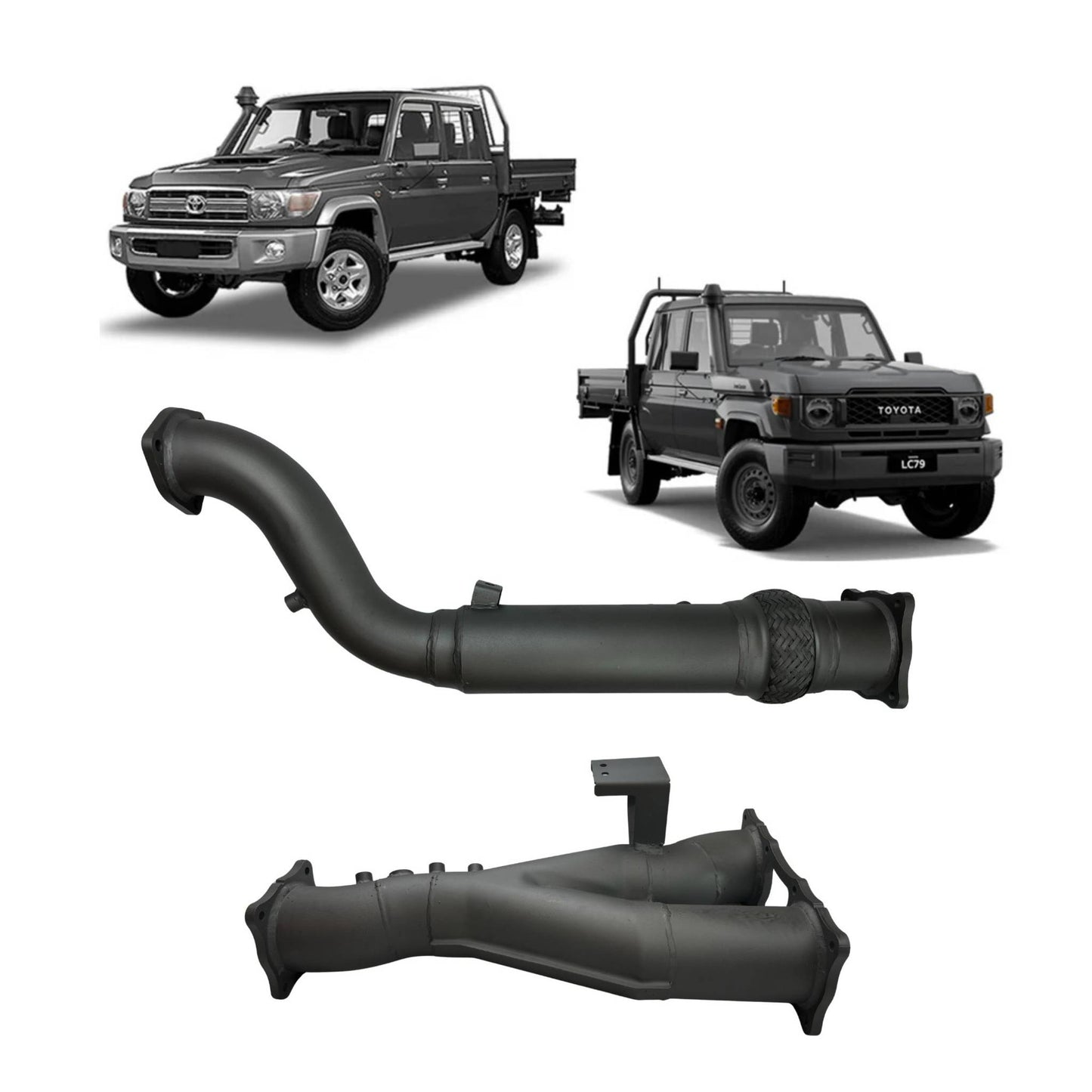 Extreme Duty Twin 4" DPF Adaptor Kit - 79 Series Single & Dual Cab (11/2016 - On)